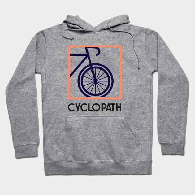 Cyclopath Cycling graphic tshirt Hoodie by Baldodesign LLC.